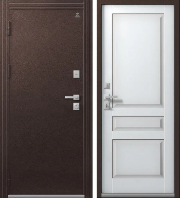 Фото Дверь Термо-2 Шоколадный Муар -Кашемир Белый DIS007374